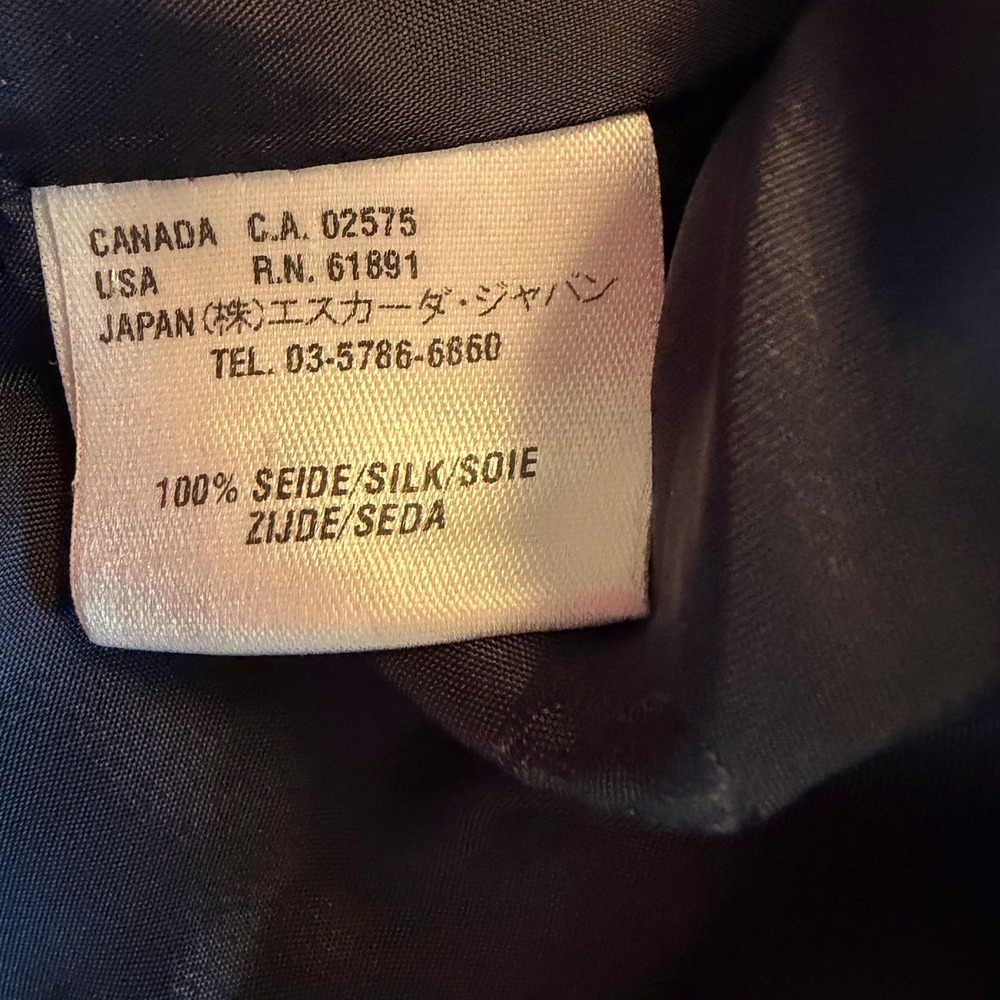 Escada Navy Blue Polka Dot Silk‎ Blend Double Breasted Shawl Collar Jacket 38 - Picture 13 of 16